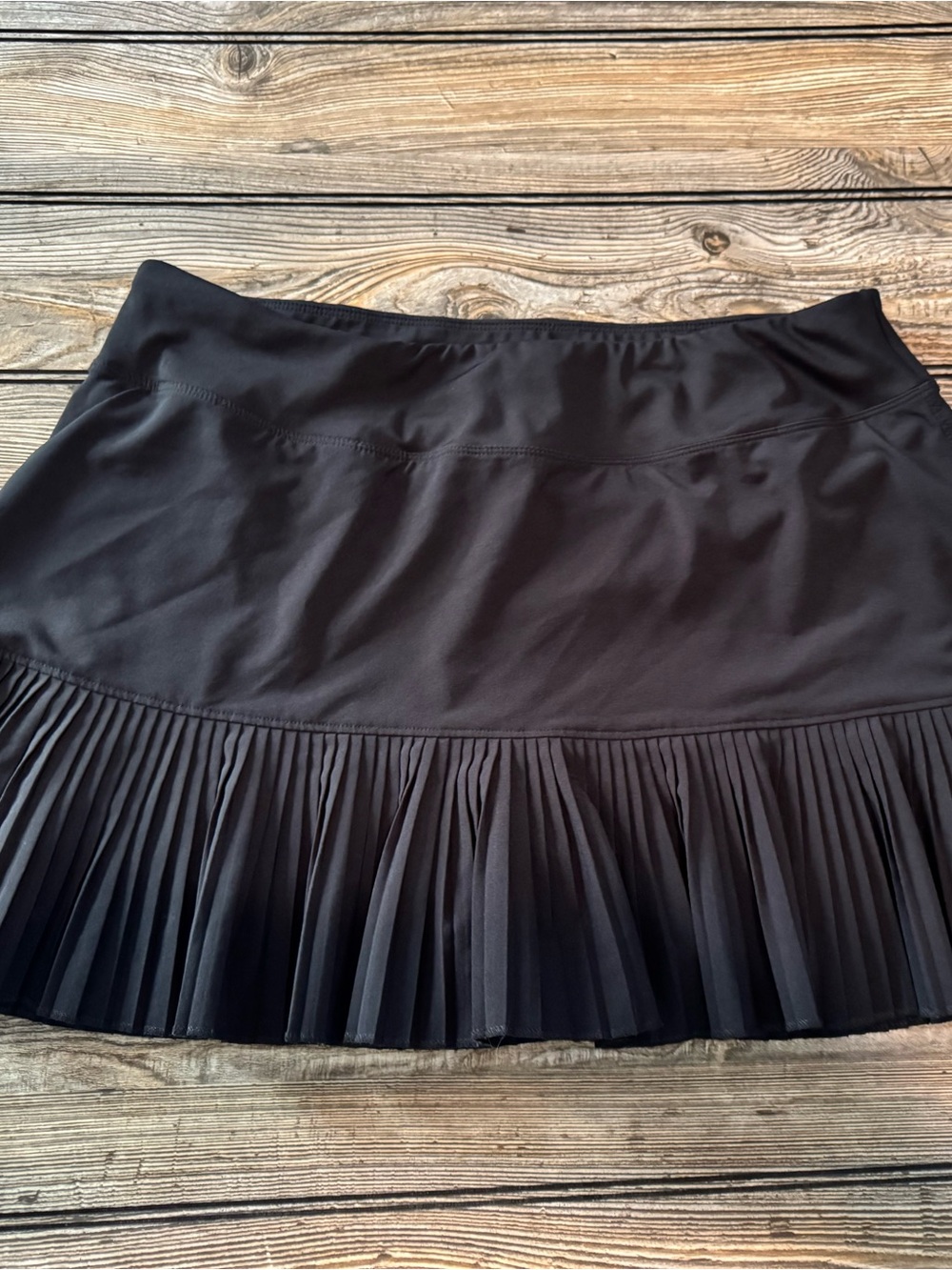 Mondetta Black Mini Skirt with Pleated Hem
